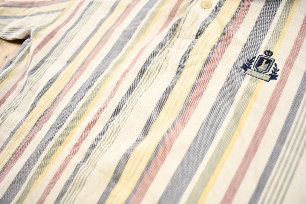 Vintage 2000s Striped Izod Embroidered Emblem Polo Shirt