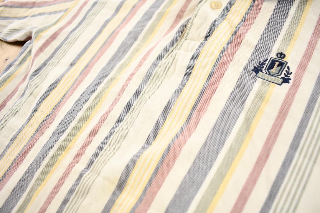 Vintage 2000s Striped Izod Embroidered Emblem Polo Shirt
