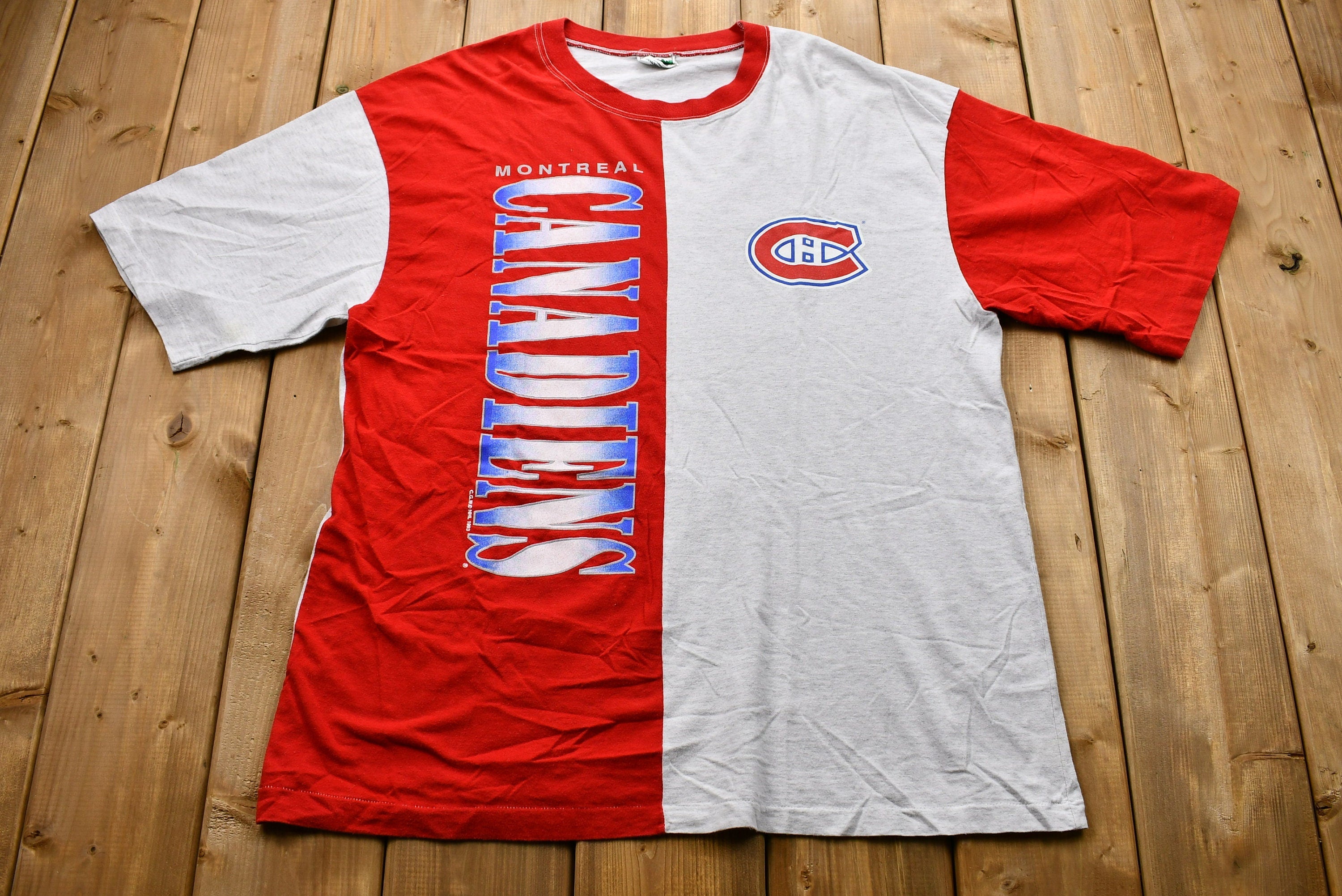 Vintage 1993 Montreal Canadiens Color-Block T-Shirt