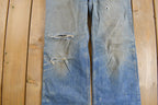 Vintage 1970s Distressed Flare Jeans Size 36 x 28