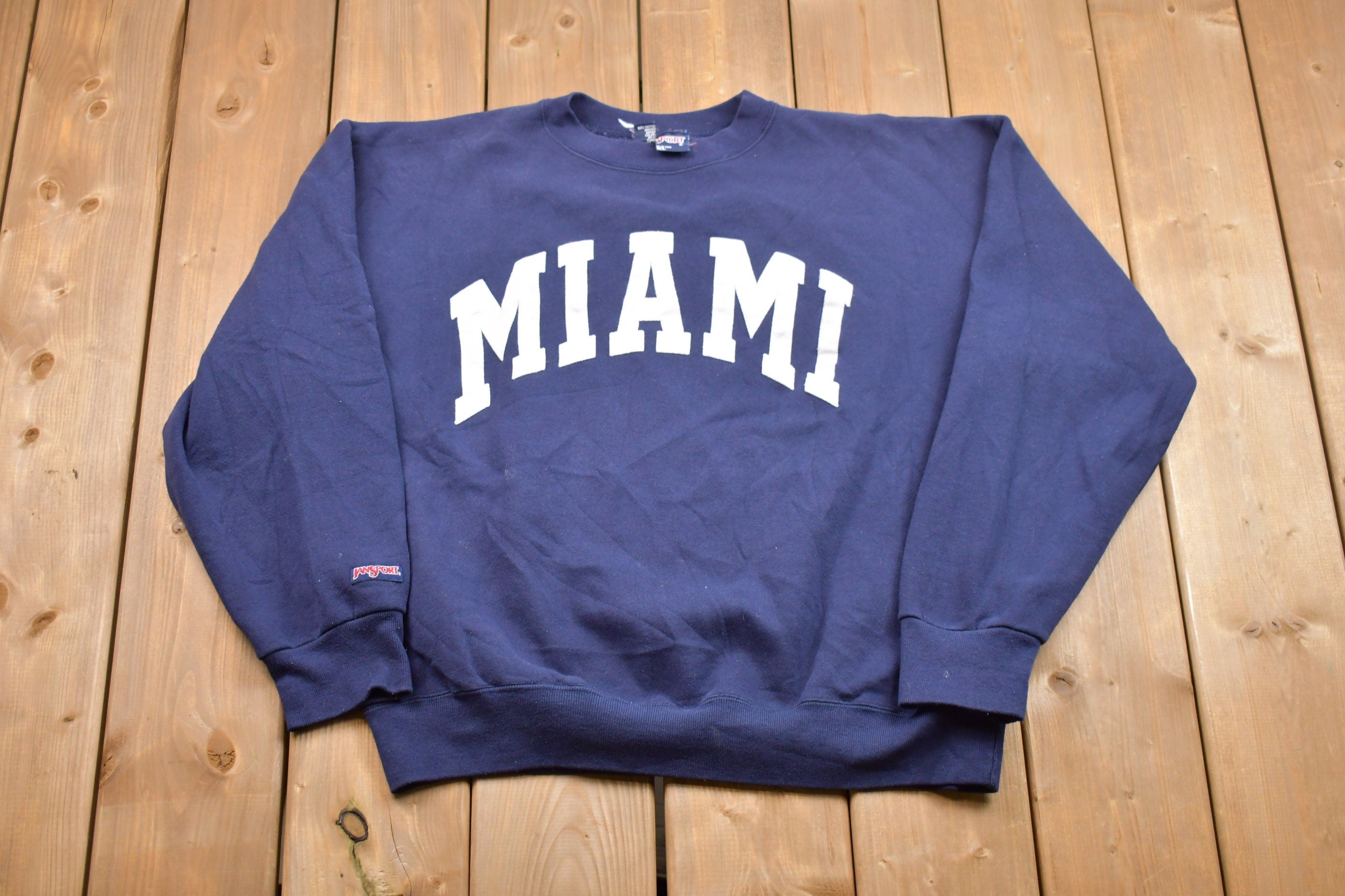 Vintage 1990s Jansport Miami Crewneck Sweatshirt  Made in USA  90s Crewneck  Souvenir  Athleisure  Streetwear  Travel And Tourism