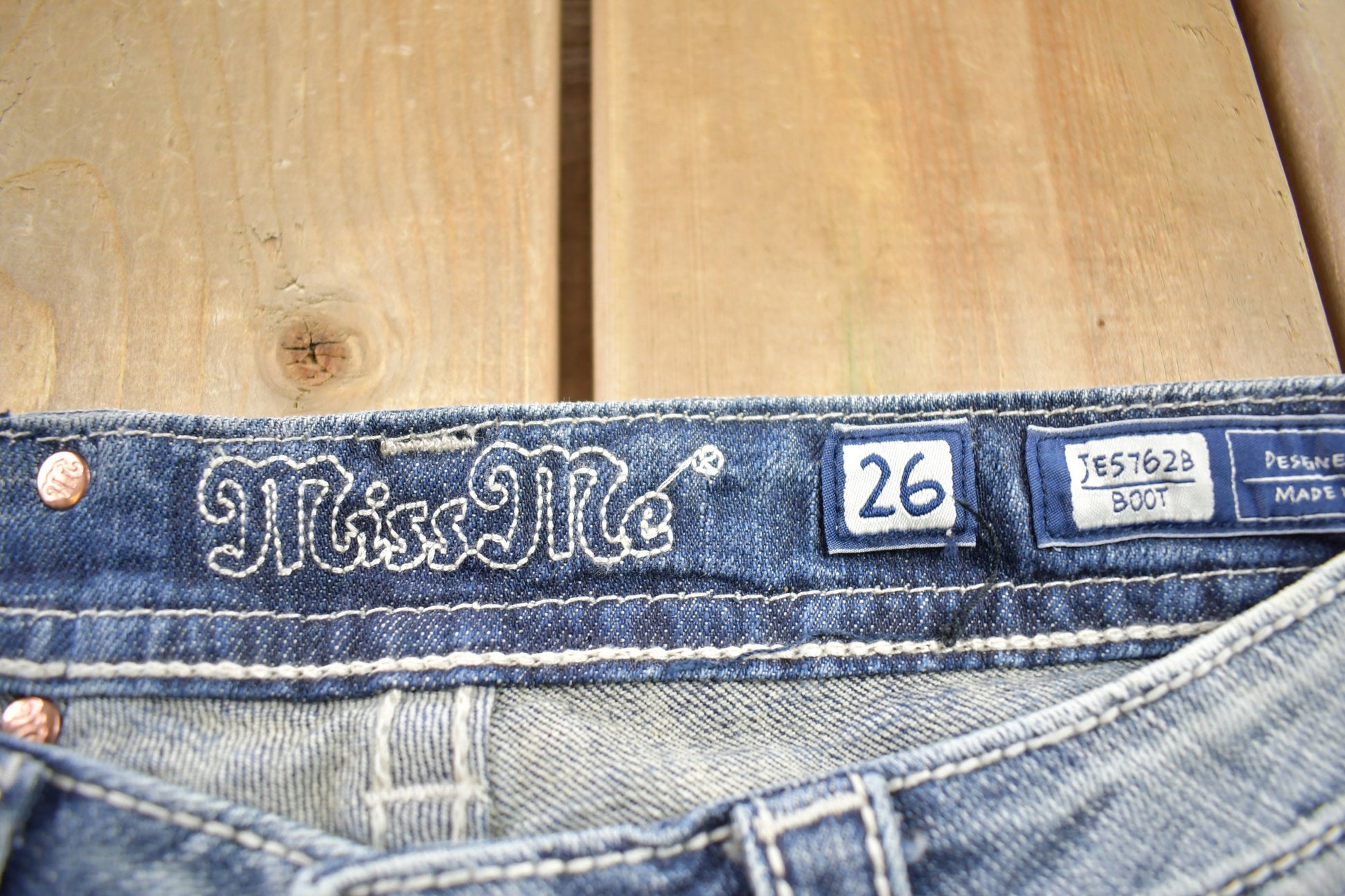 Vintage Y2K Miss Me Bedazzled Low Rise Jeans Size 26x32