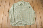 Vintage 1980s Tarra Hall Permanent Press Plaid Button Up Flannel Shirt Made In Canada