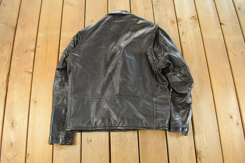 Vintage 1990s Leather Limited Leather Biker Jacket Men's Medium