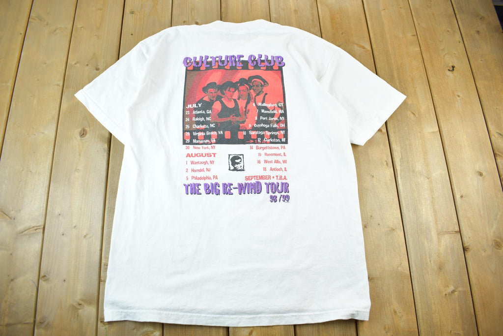 Vintage 1998 1999 Culture Club Band T-Shirt Big Re-Wind Tour Mens XL