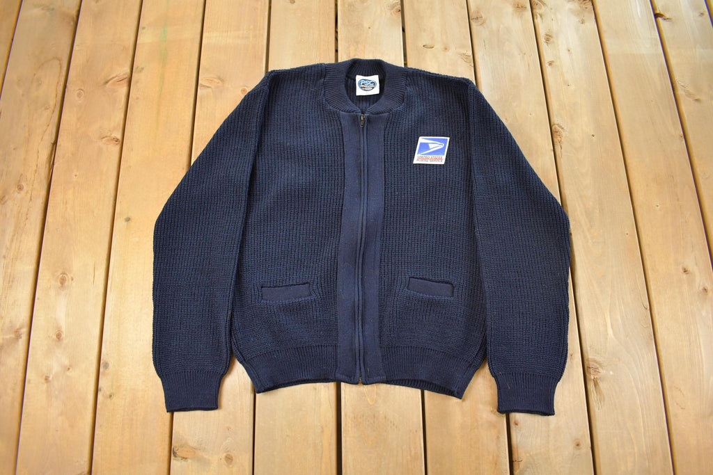 Vintage 2000s USPS Full Zip Knit Sweater Men's XS