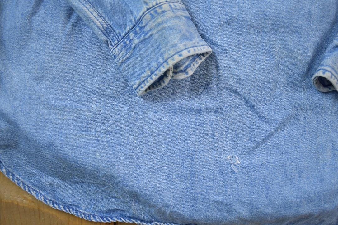 Vintage 1990s Tommy Hilfiger Denim Blank Button Up Shirt