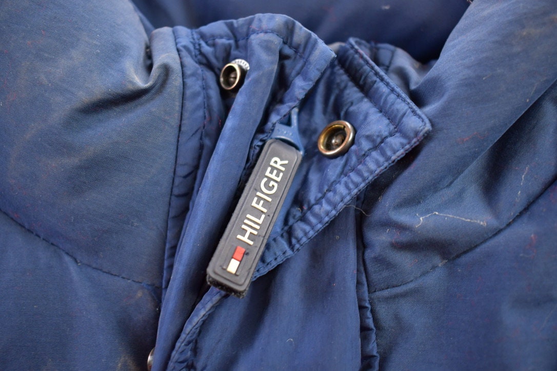 Vintage 1990s Tommy Hilfiger Color Block Goose Down Winter Puffer Jacket