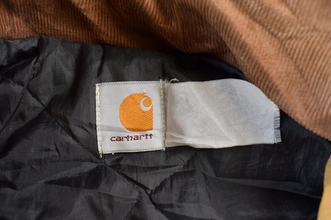 Vintage 1990s Traditional Carhartt Work Coat Snap On Hood