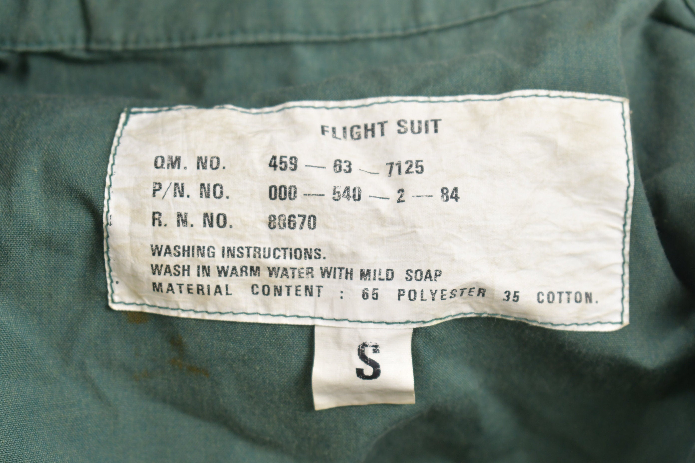 Vintage 1963 Military Flight Suit Coveralls Jumpsuit Size S