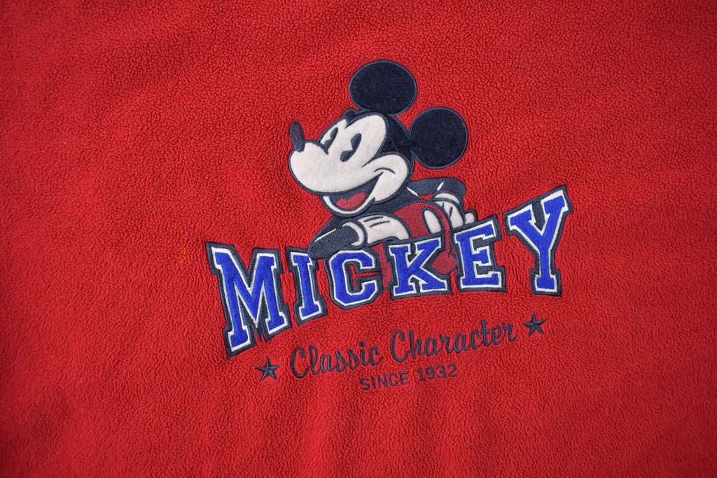 Vintage 1990s Mickey Mouse Embroidered Disney Fleece Crewneck