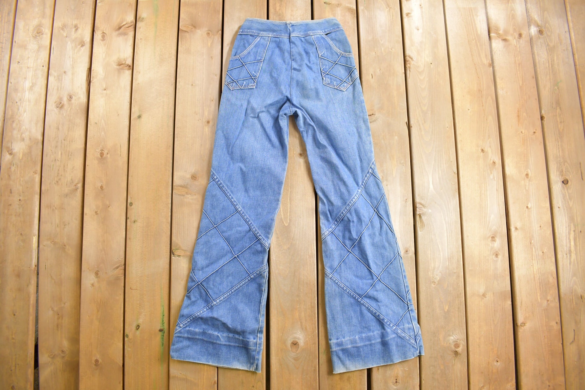Vintage 1980s Baggy Flare Denim Jeans Size 22 x 30