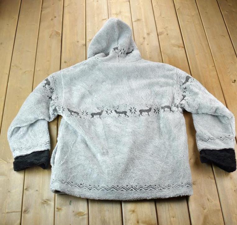 Vintage 1990s Black Mountain Fleece Outdoorsman Hoodie Sweater