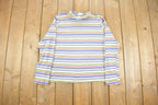 Vintage 1990s White Stag Striped Long Sleeve Turtle Neck