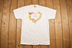 Vintage 90's Cute Butterfly and Flower Heart T-Shirt