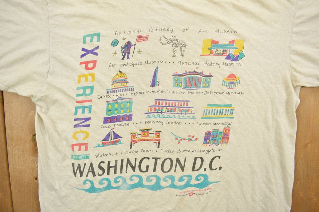 Vintage 1990s Washington DC Experience Tourism Souvenir T Shirt