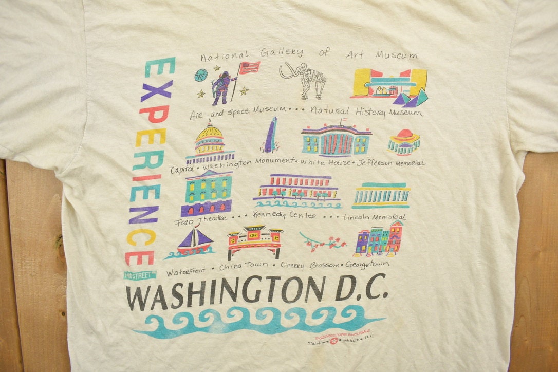 Vintage 1990s Washington DC Experience Tourism Souvenir T Shirt