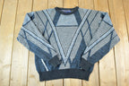 Vintage 1990s Barnaby Knit Abstract Pattern Crewneck Sweater