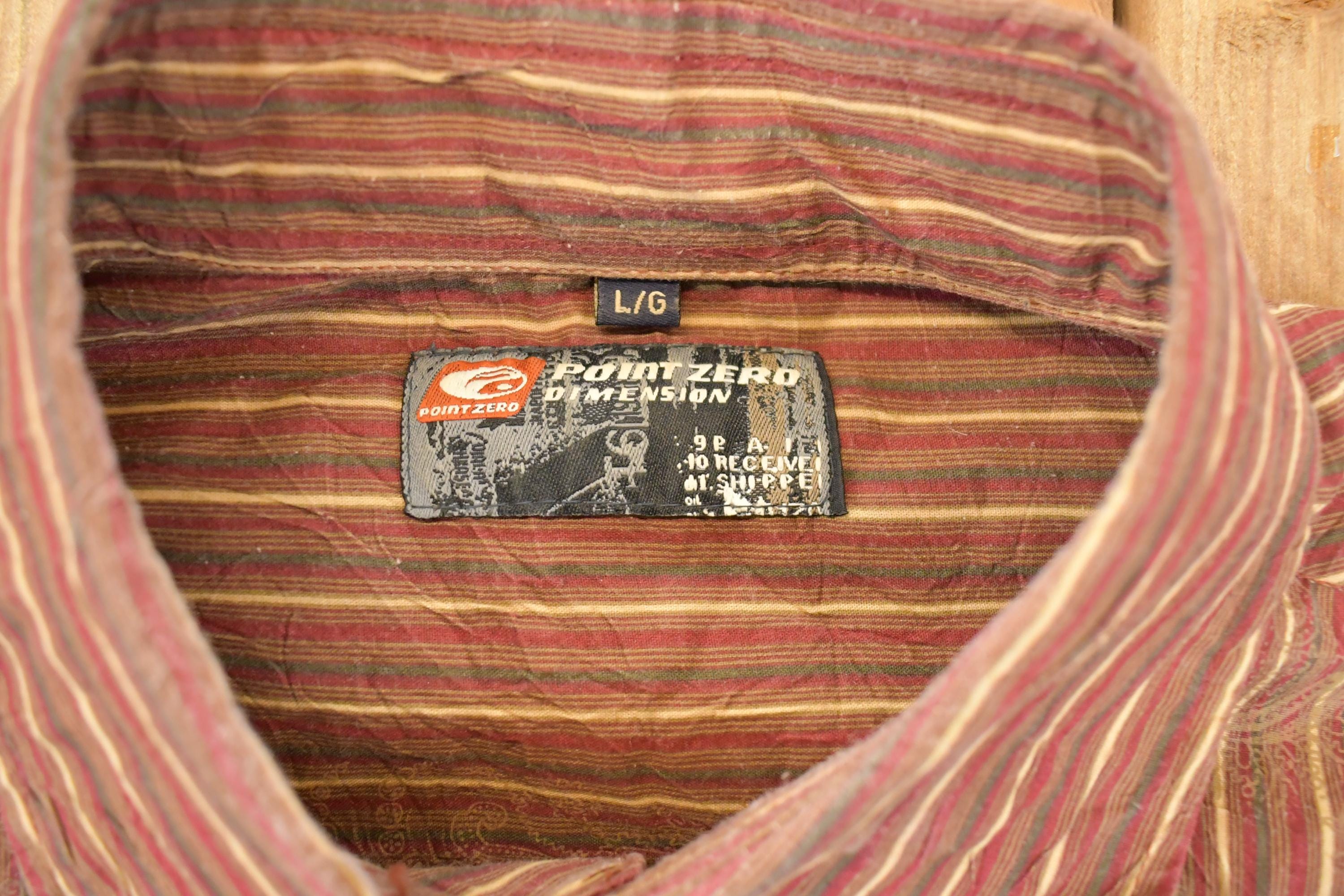 Vintage Y2K Point Zero Button Up Shirt Men's L