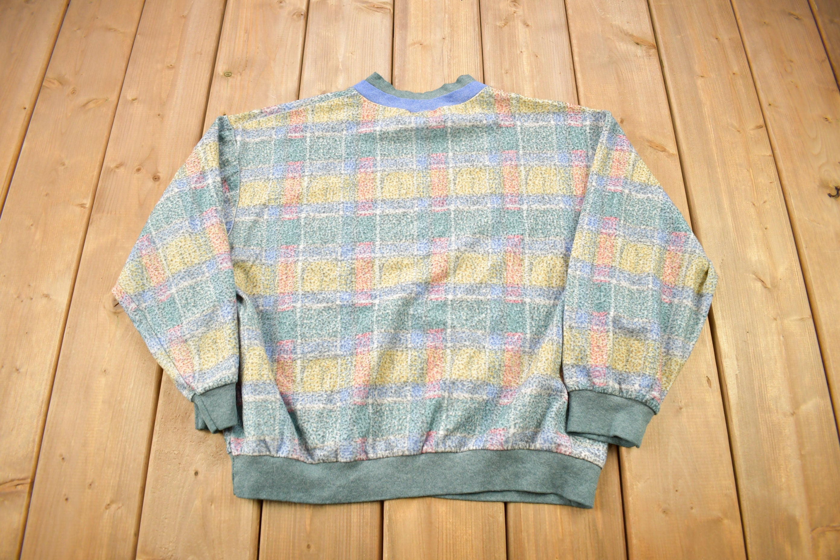 Vintage 1990s Winterset Cute Plaid Crewneck Sweater