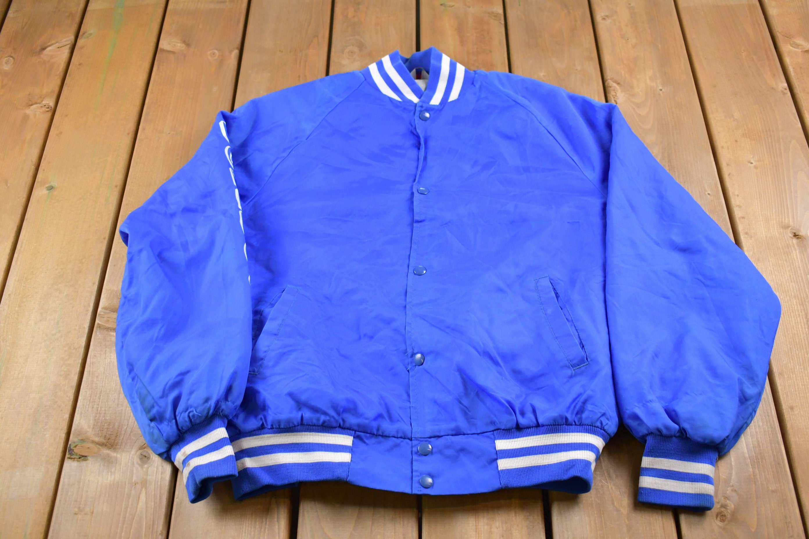 Vintage 1990s West Arc Durand Bulldogs Snap Windbreaker Jacket