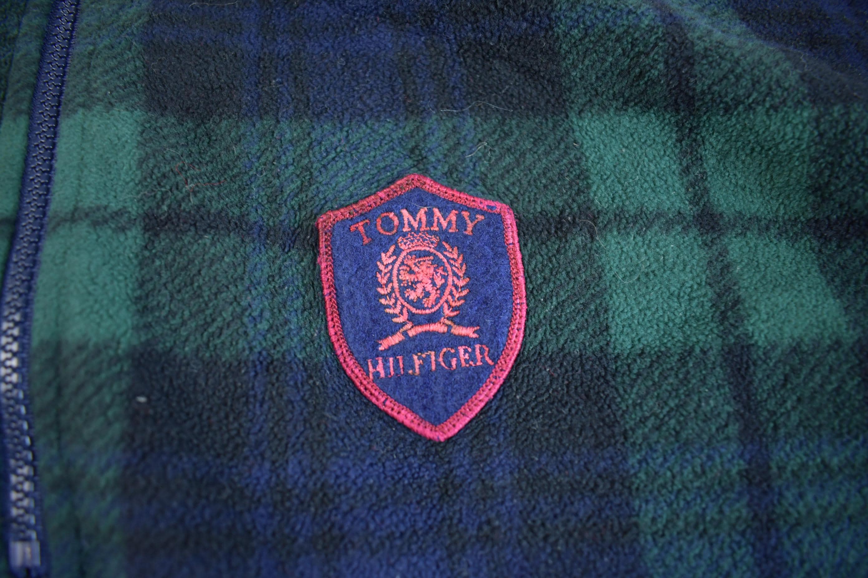 Vintage 1990s Tommy Hilfiger Plaid Fleece Sweater
