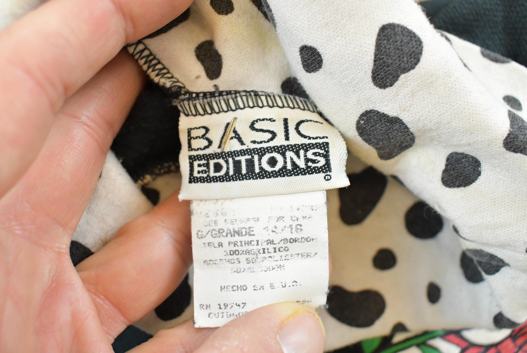Vintage 1990s Dalmatians Valentines Hearts Turtleneck Sweatshirt Women's S