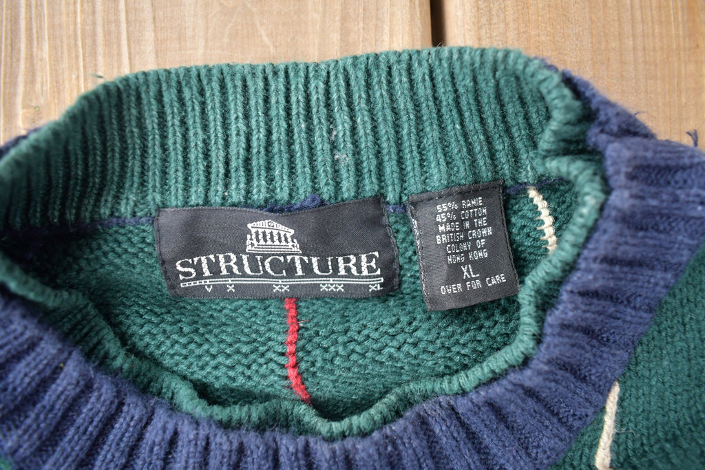 Vintage 1990s Structure Striped Knit Sweater