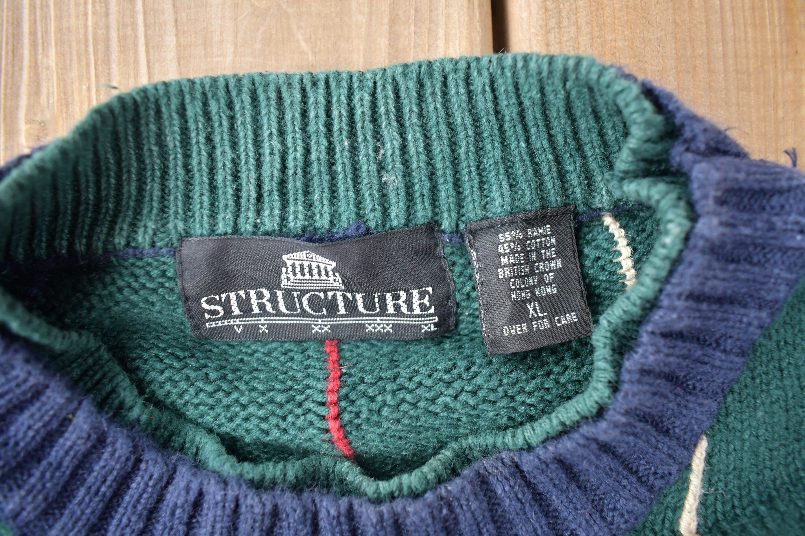 Vintage 1990s Structure Striped Knit Sweater