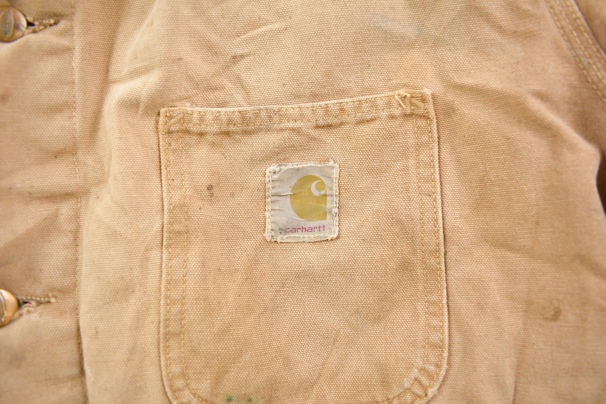Vintage 1970s Heavily Carhartt Diamond Quilt Lined Painters Jacket