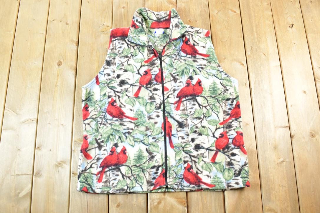 Vintage 1990s AOP Cardinal Fleece Outdoorsman Sweater Vest Womens XL