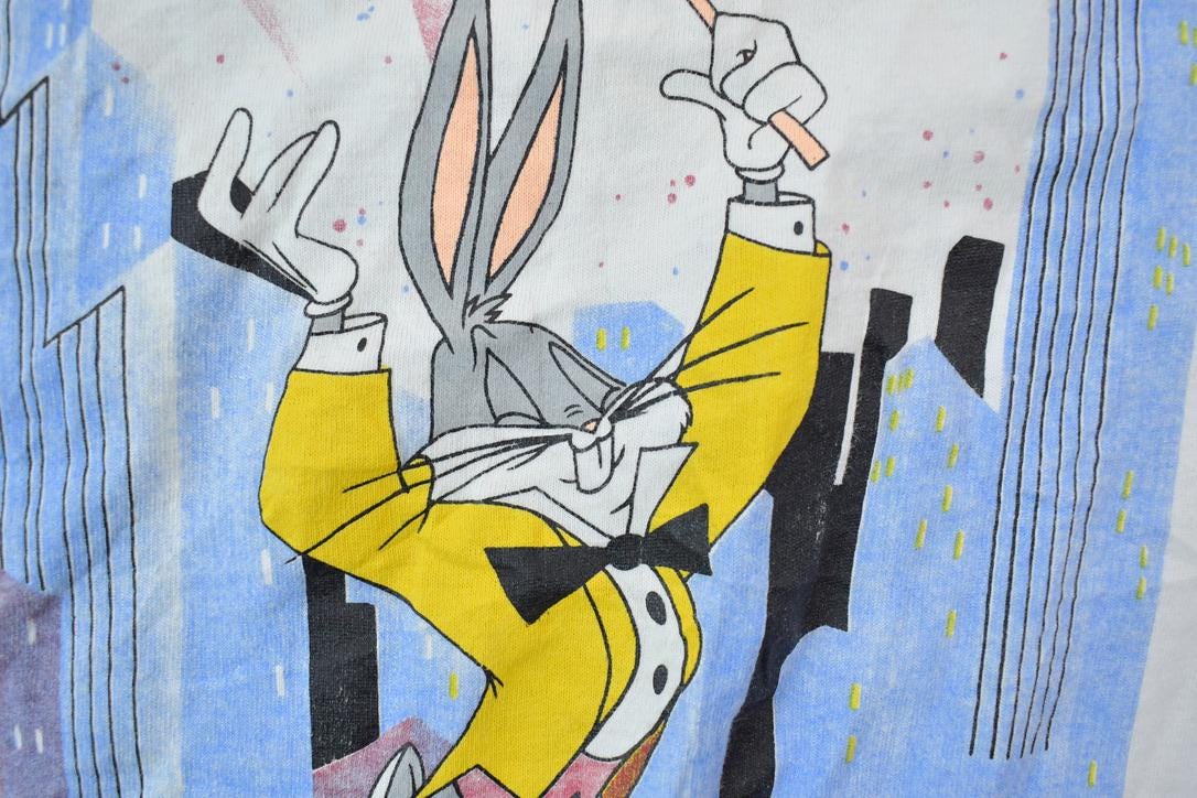 Vintage 1990 Bugs Bunny Disney Cartoon Promo T-Shirt
