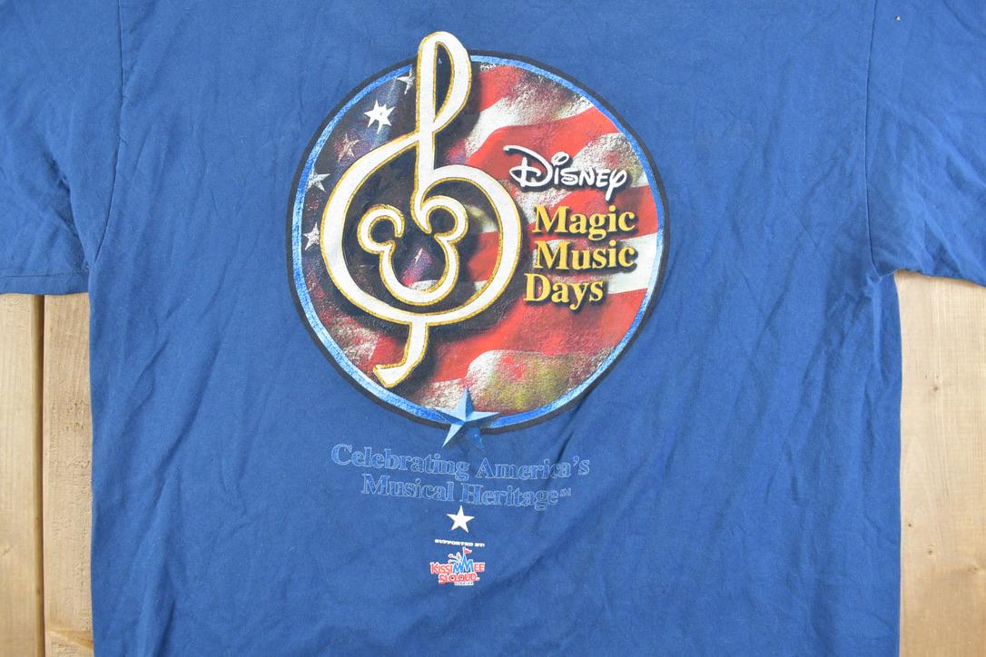 Vintage 1990s Walt Disney World Magic Music Days Cartoon Promo T-Shirt