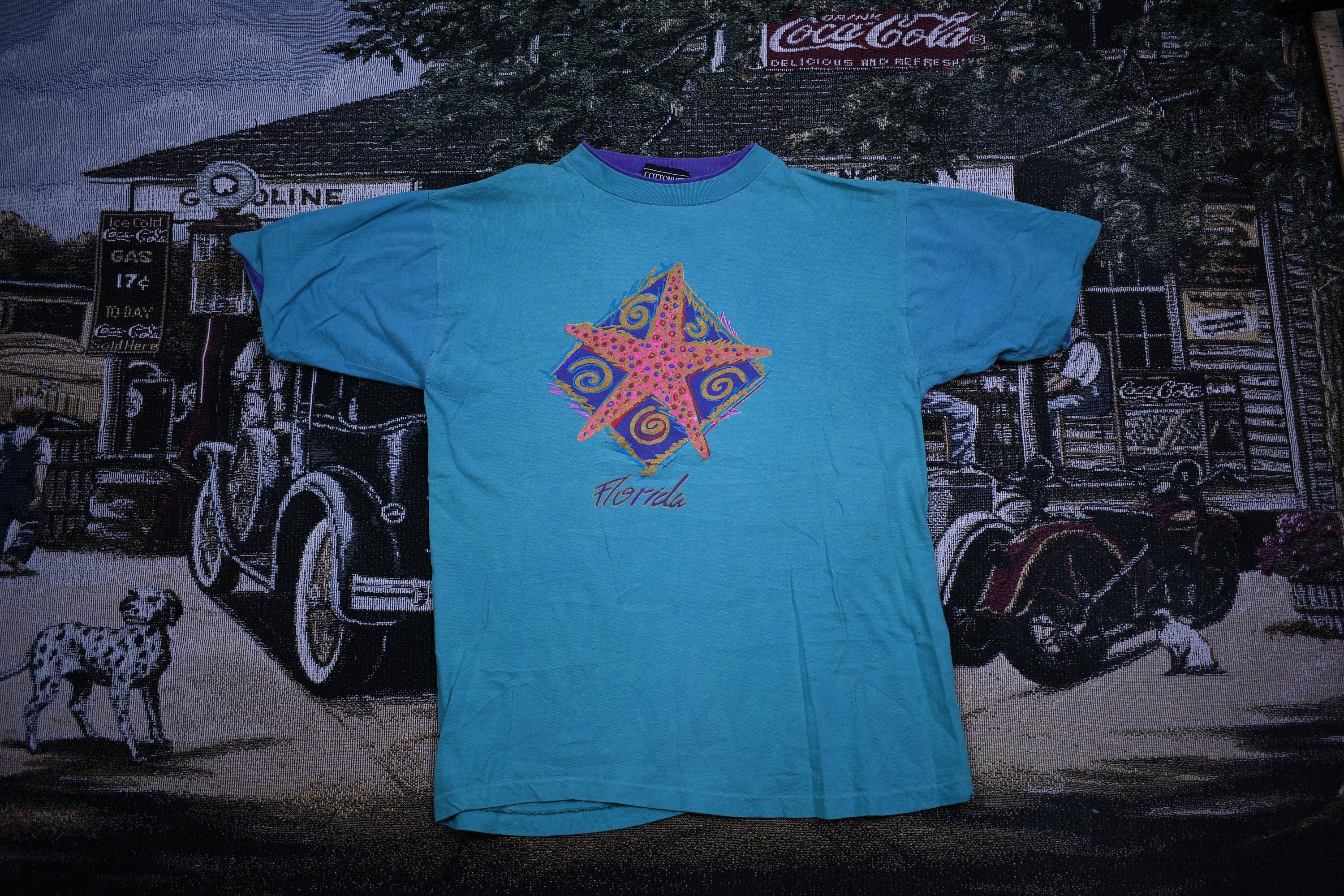 Vintage 1990s Florida Star Fish Graphic Souvenir T Shirt