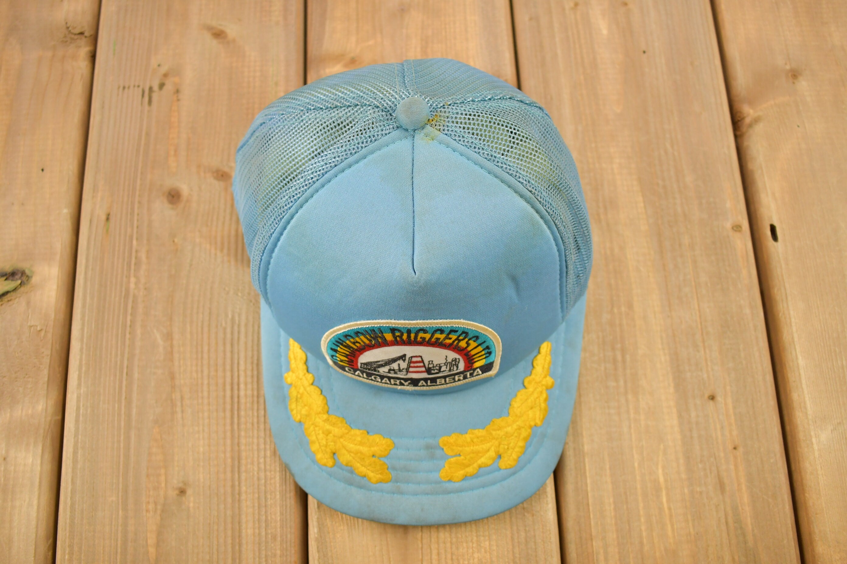 Vintage 1990s Rainbow Riggers Calgary Alberta Trucker Hat