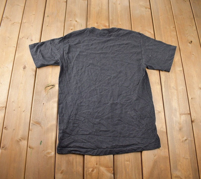 Vintage 1990s Blank Tee Jays Striped T-Shirt Made In USA Size L