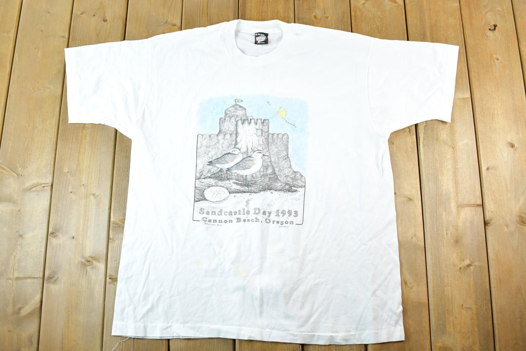 Vintage 1993 Sandcastle Day Cannon Beach Oregon Souvenir T-Shirt Mens XL