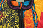 Vintage 1990s Coogi Quarter Zip 3D Knit Abstract Crewneck Sweater Women's S