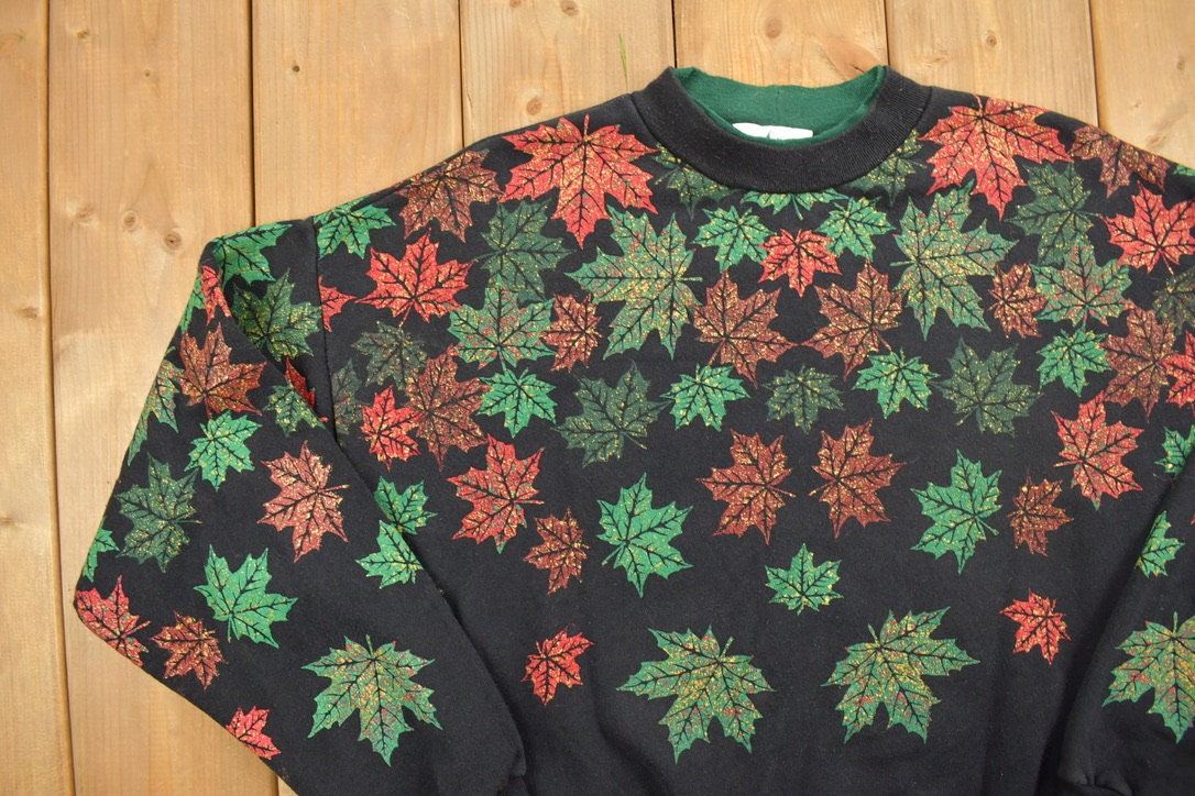 Vintage 1990s All Over Print Floral Print Crewneck