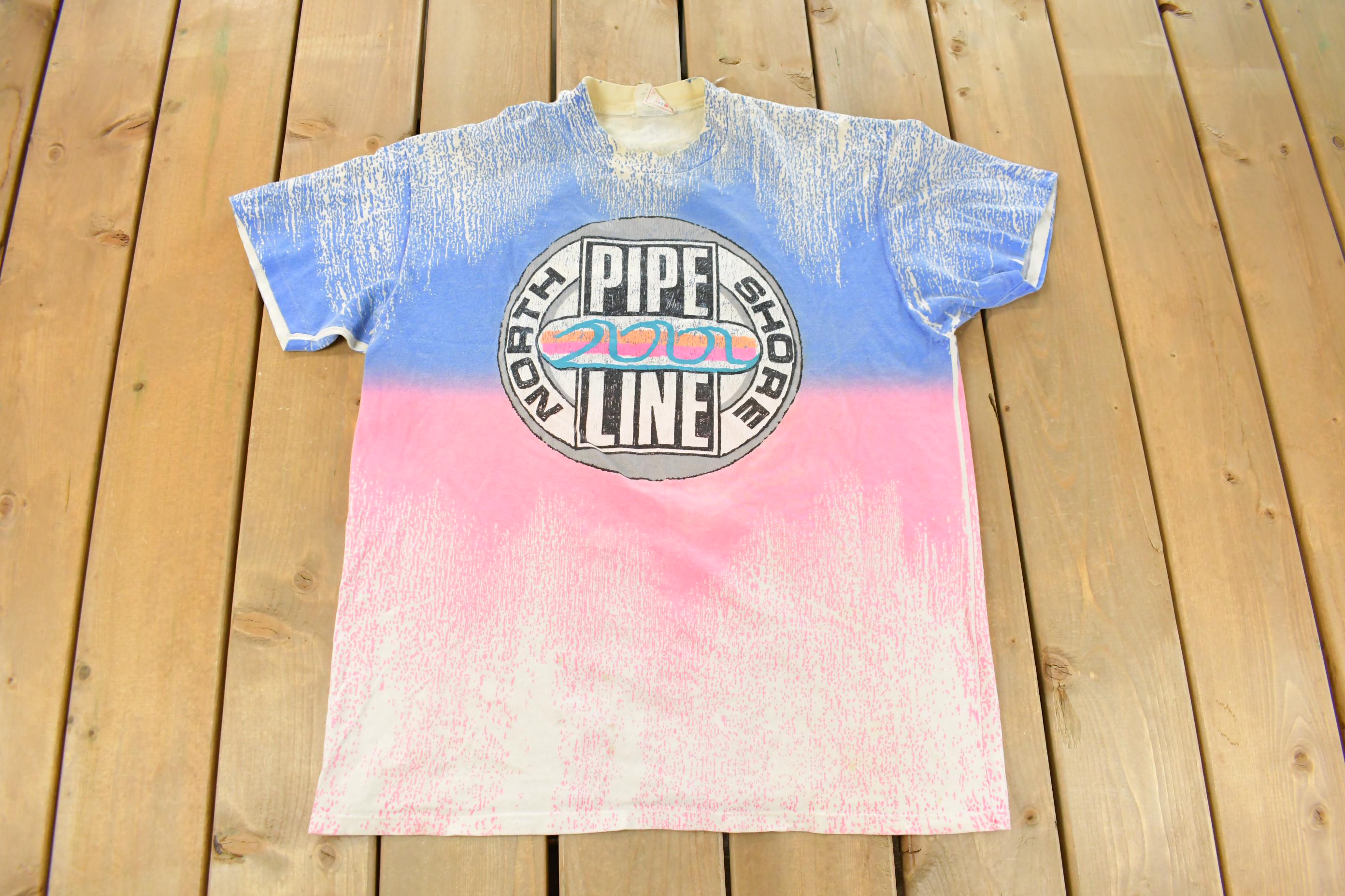 Vintage 2002 North Shore Pipeline Surf Graphic T Shirt Men's Large
