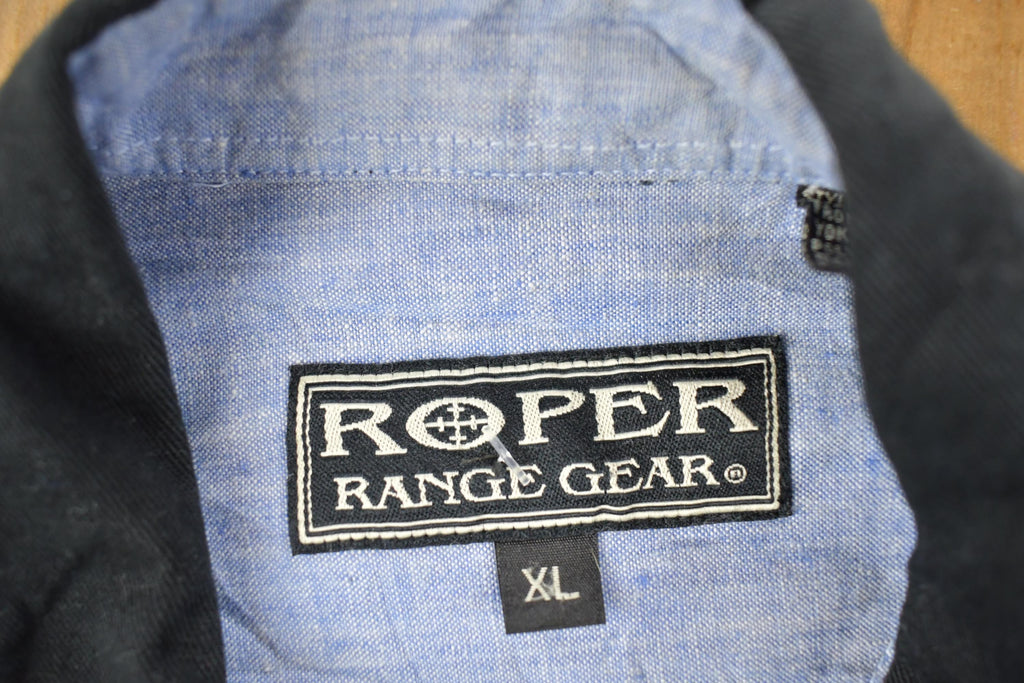 Vintage 1990s Roper Range Gear Wetlands Camo Button Up Shirt