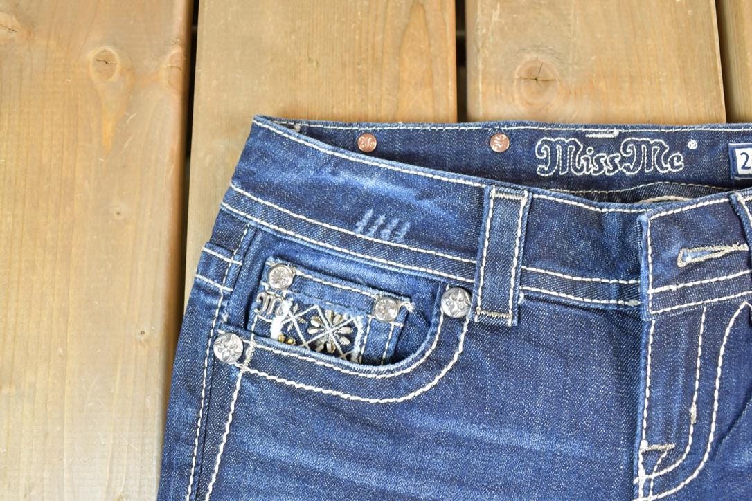 Vintage Y2K Miss Me Bedazzled Low Rise Jeans Size 26x31