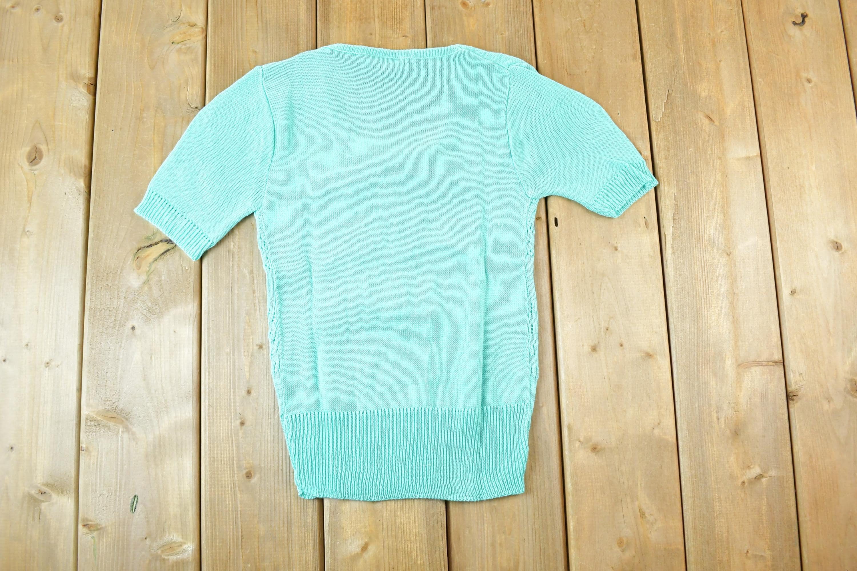 Vintage 1970s Scotch English Chunky Cable Knit T-Shirt Womens S