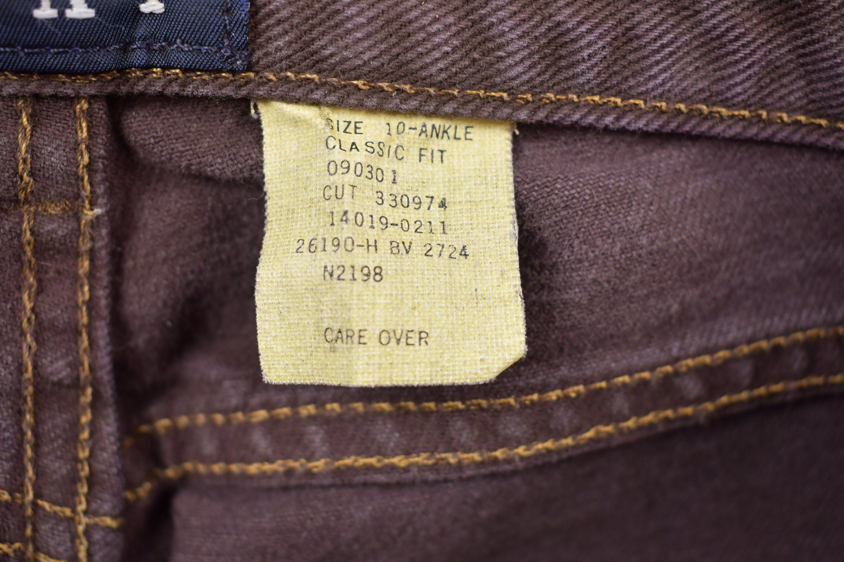 Vintage 1990's Gap Brown Denim Straight Leg Pants 30 x 29