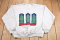 Vintage 1990s Christmas Tree Patch Graphic Sweater , 90s Holiday Crewneck , Winter Wear , Festive Graphic Print , Made In USA