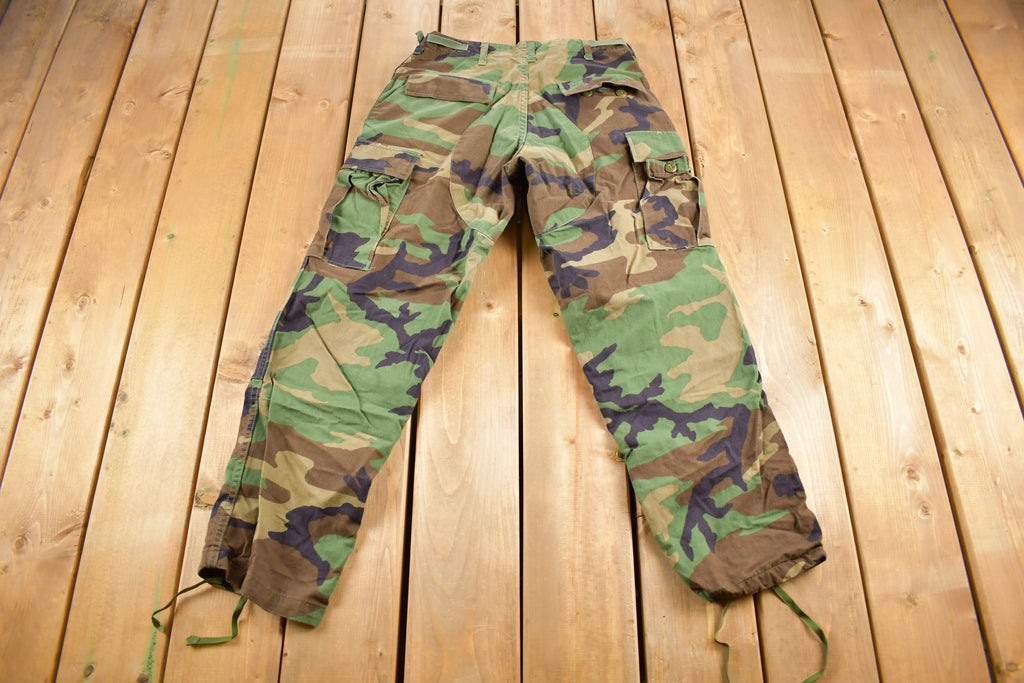 Vintage 1990s Army Woodland Camouflage Cargo Pants Size 30 x 28