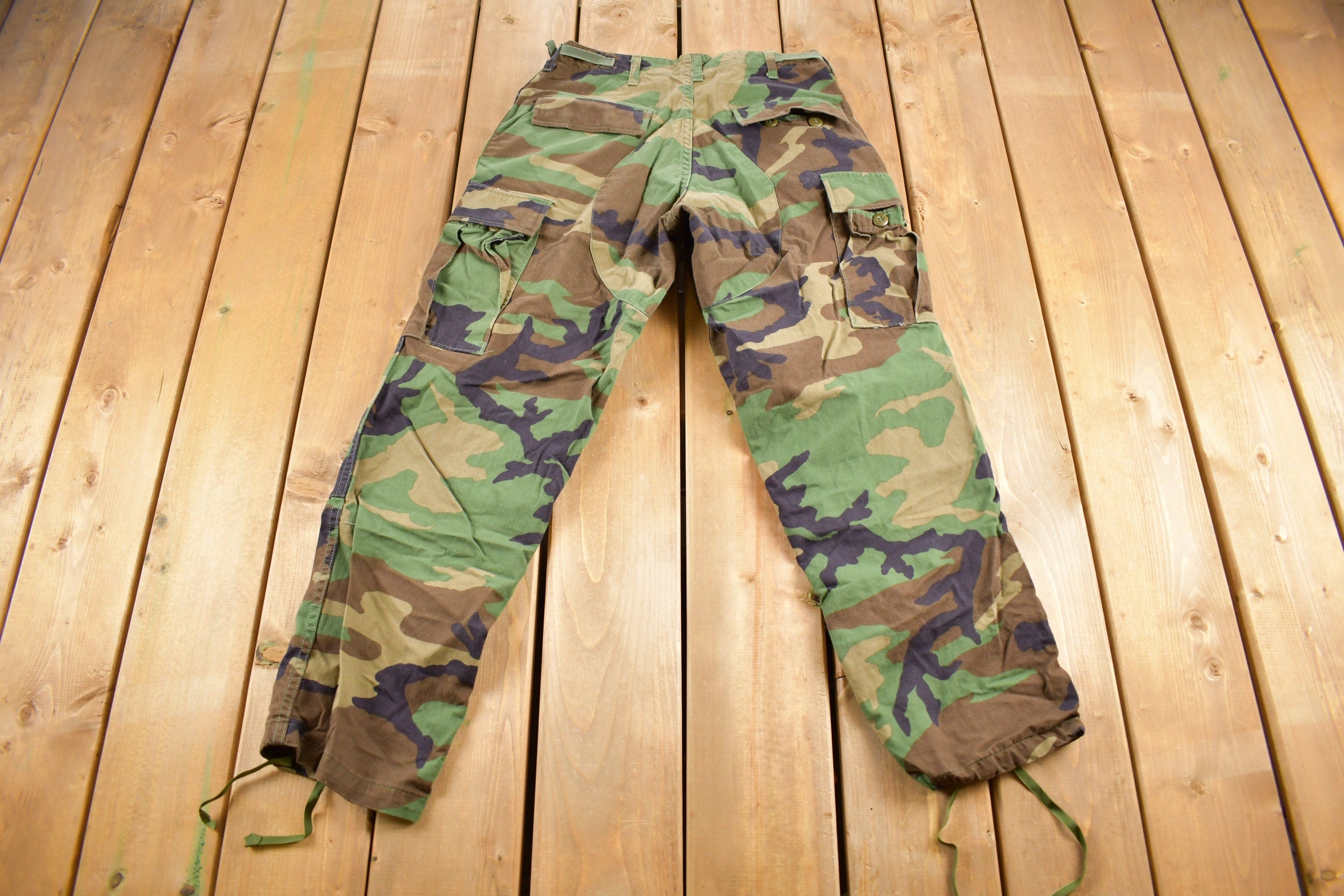 Vintage 1990s Army Woodland Camouflage Cargo Pants Size 30 x 28