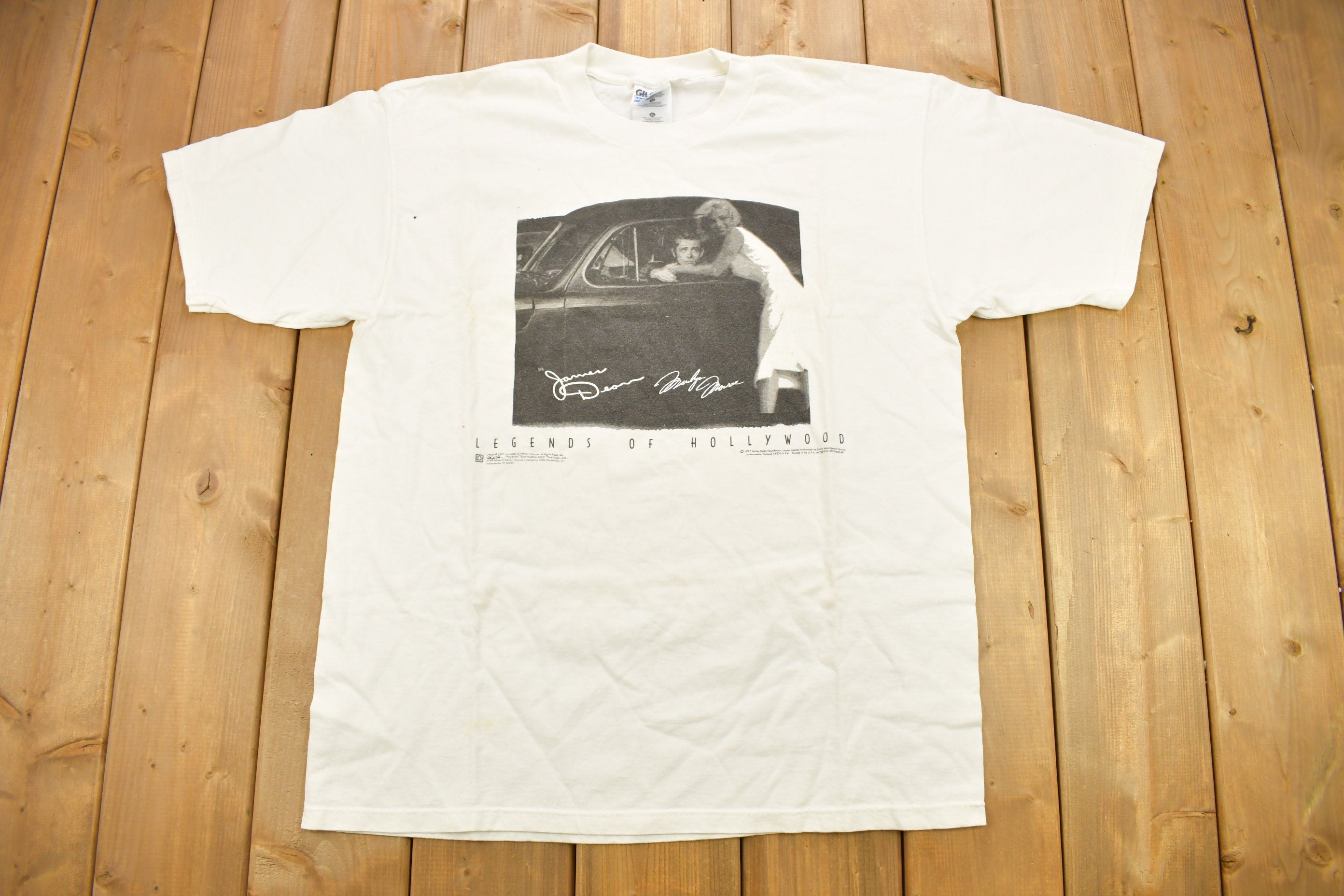 Vintage 1997 James Dean & Marilyn Monroe Legends Of Hollywood Graphic T Shirt