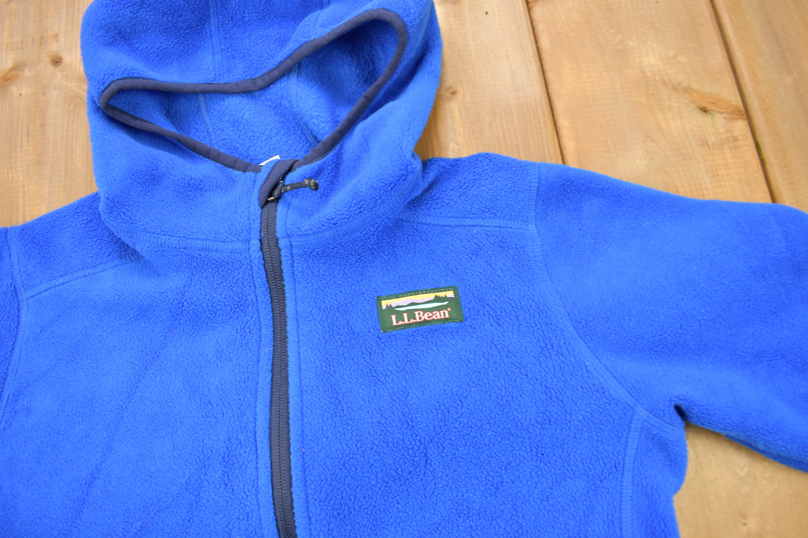 Vintage 1990s LL Bean Kids Size Full Zip Fleece Sweater