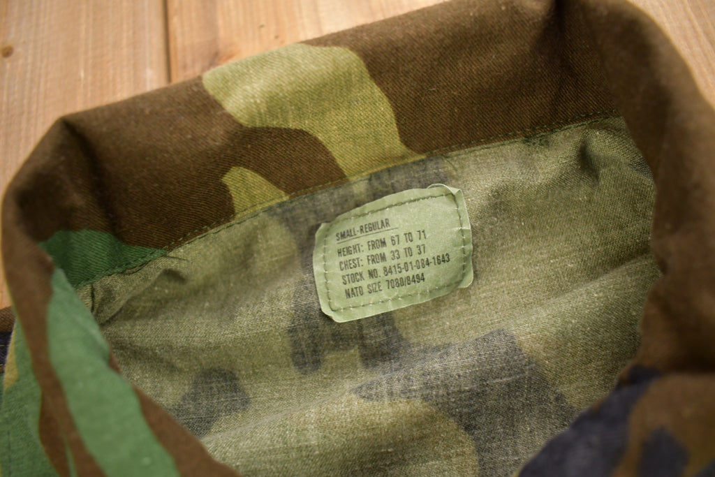 Vintage Military Woodland Camouflaged Button Up Shirt
